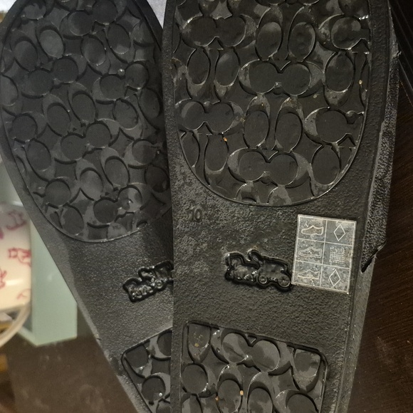 Black Slide Sandals Mens COACH SIZE 10 - Picture 4 of 4